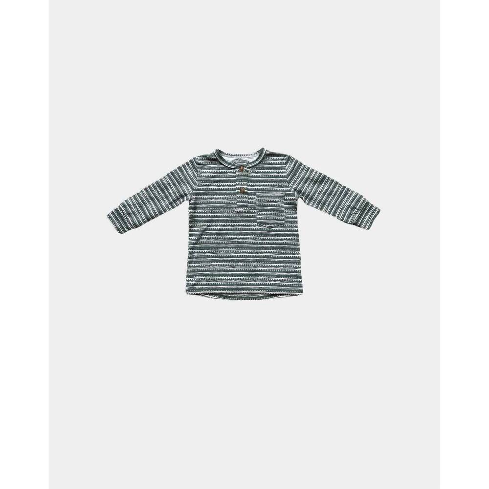 NEW BABYSPROUTS kid's bamboo henley sweater in pine